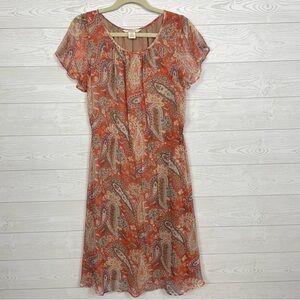 Sundance Paisley Print 100% Silk Dress Bohemian Size 10
